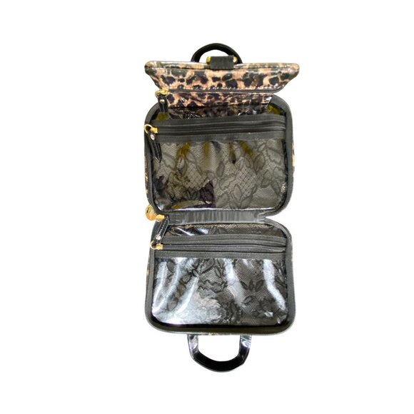 Victorias‎ Secret Leopard Print Travel Cosmetic Bag Medium Cute Retro Feminine - Picture 8 of 9